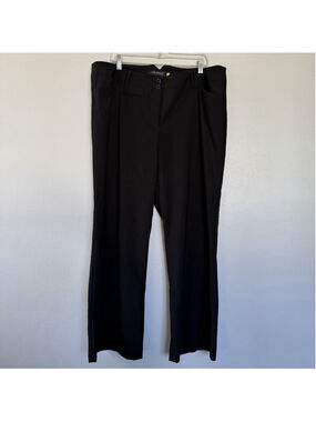 Lane Bryant Wide Leg Dress Pants Womens Plus Size 24W Black Trouser Career